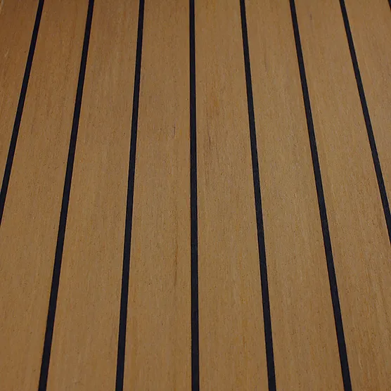 close up image of Synthetic teak on cockpit flooring